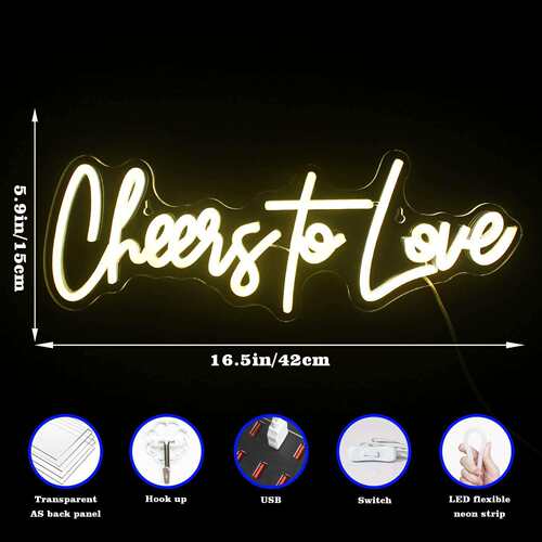 Cheer to Love 霓虹灯发光字招牌婚礼活动英文字母装饰灯外贸跨境