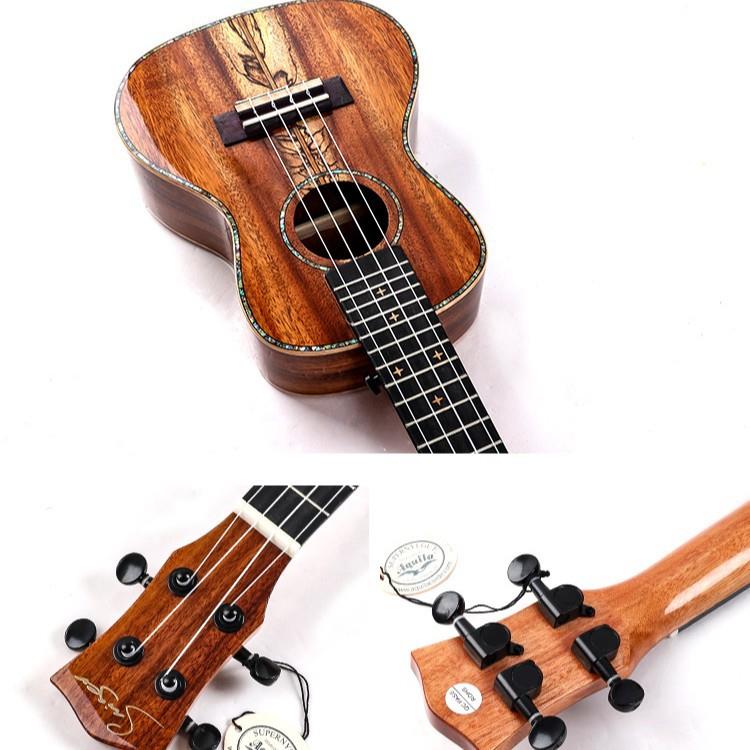 厂家直销21寸 24寸Ukulele正桶相思木全单木色亮光儿童入门小吉他