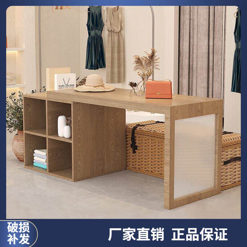服装店收银台前台小型店铺中岛流水台烤漆展示柜陈列架可伸缩吧台