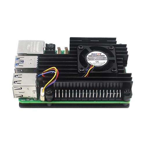 树莓派5代Raspberry pi 5主板铝合金保护外壳带散热风扇冷却降温