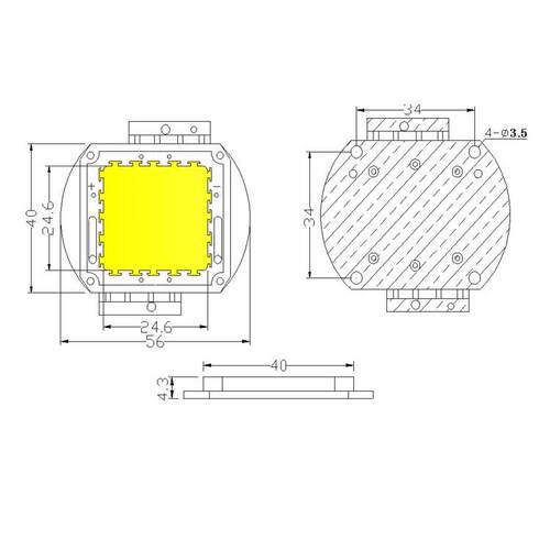 大功率100W植物灯珠 花卉果实类用全波长太阳光谱led植物生长灯珠