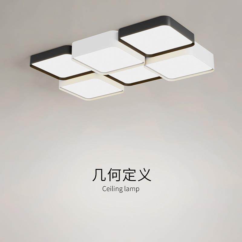 客厅灯北欧方形简约大气家用大厅灯创意个性led主卧室房间吸顶灯