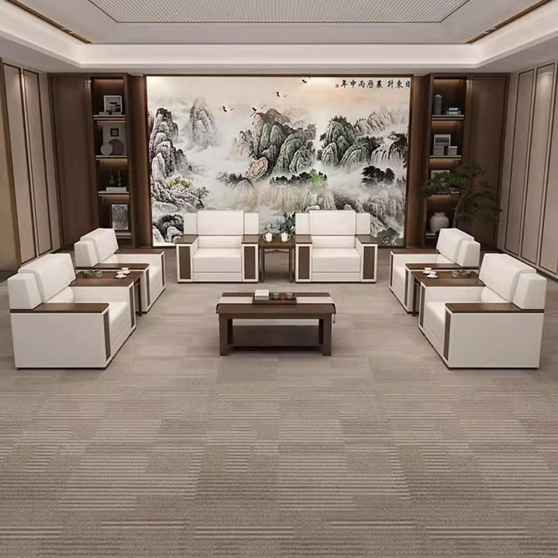 接待会议室沙发椅现代简约洽谈会议沙发贵宾商务座椅组合8112-1