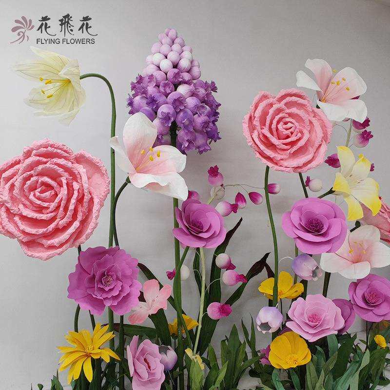花飞花纸花商场美陈DP布置节日活动装饰落地童趣花园立体造型