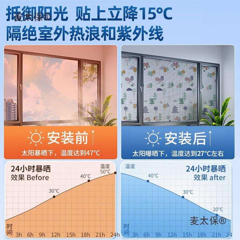 窗户防晒隔热膜家用窗户反光板玻璃膜贴纸磁吸遮光帘挡板遮麦太保
