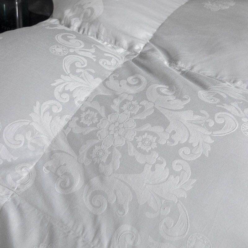 全棉80支提花羽绒被壳双层立衬自充式鹅绒被壳不跑绒内胆外套纯棉