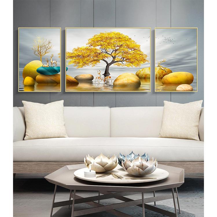 中式装饰画客厅墙面挂画卧室三联画简约沙发背景画餐厅画