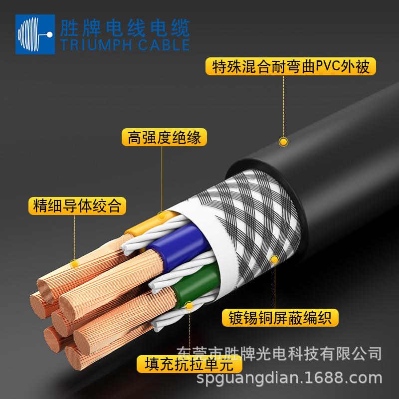 特殊弹性PVC柔性拖链屏蔽伺服电源线TRVVP机器手臂电缆10*0.15MM