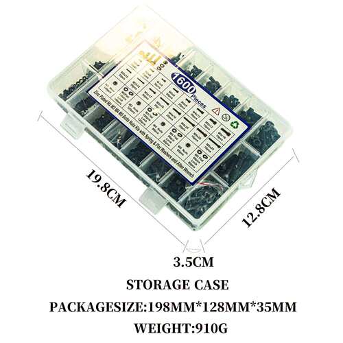 跨境货源1600pcs圆柱头内六角螺钉配平弹垫圈螺母扳手套装M2M3-M5