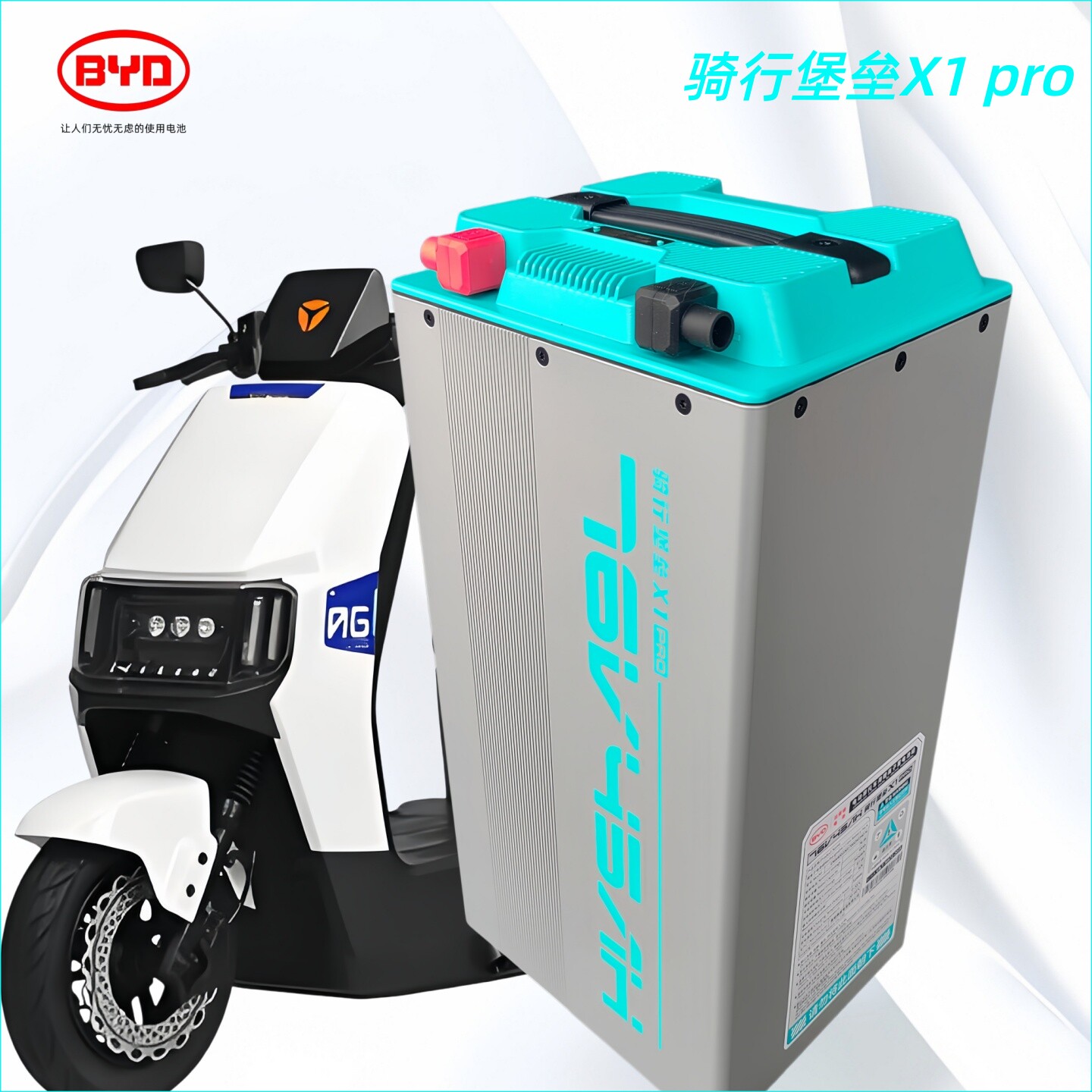 适用雅迪 战锋 莱战 电摩电动车改装比亚迪骑行堡垒76V45Ah锂电池
