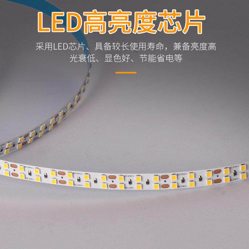 led24V低压灯带双排灯240珠家装自粘吊顶货柜套管防水软灯条商用