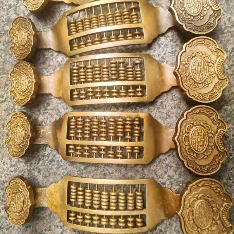 如意算盘摆件仿古金属工艺品 纯铜如意算盘铜算盘摆件办公室摆设图片