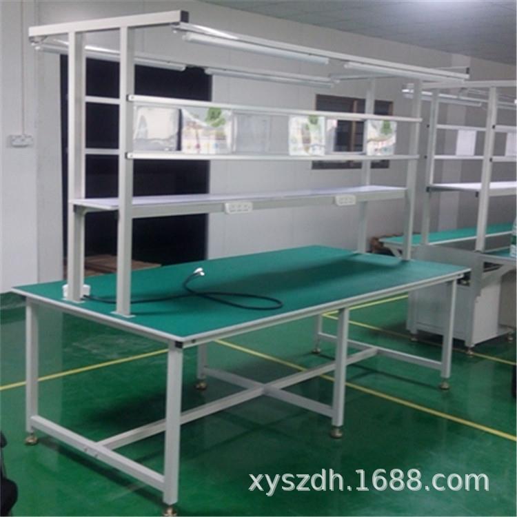 厂家生产车间工作台 带灯槽工作台 双层不锈钢防静电工作台定 制