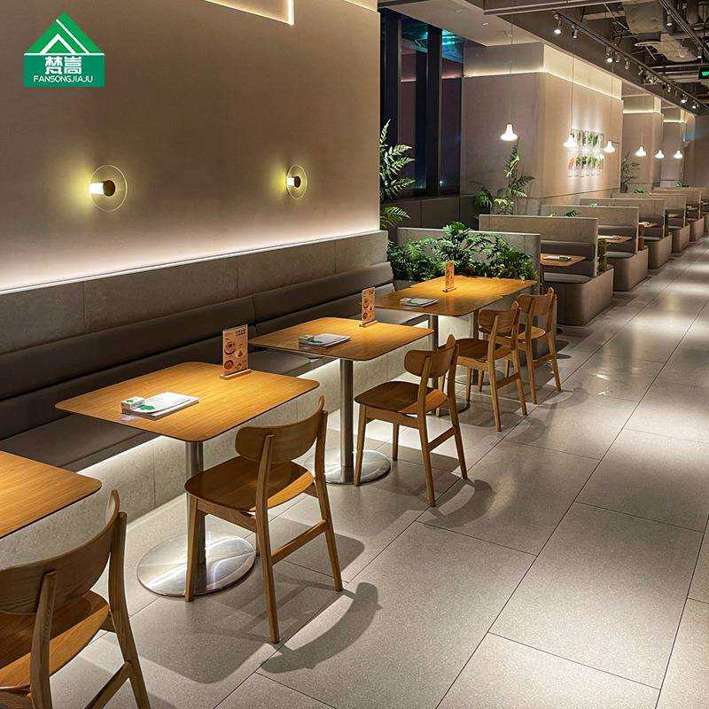 主题茶餐厅桌椅组合网红西餐厅主题餐厅椅子餐饮饭店实木桌椅商用