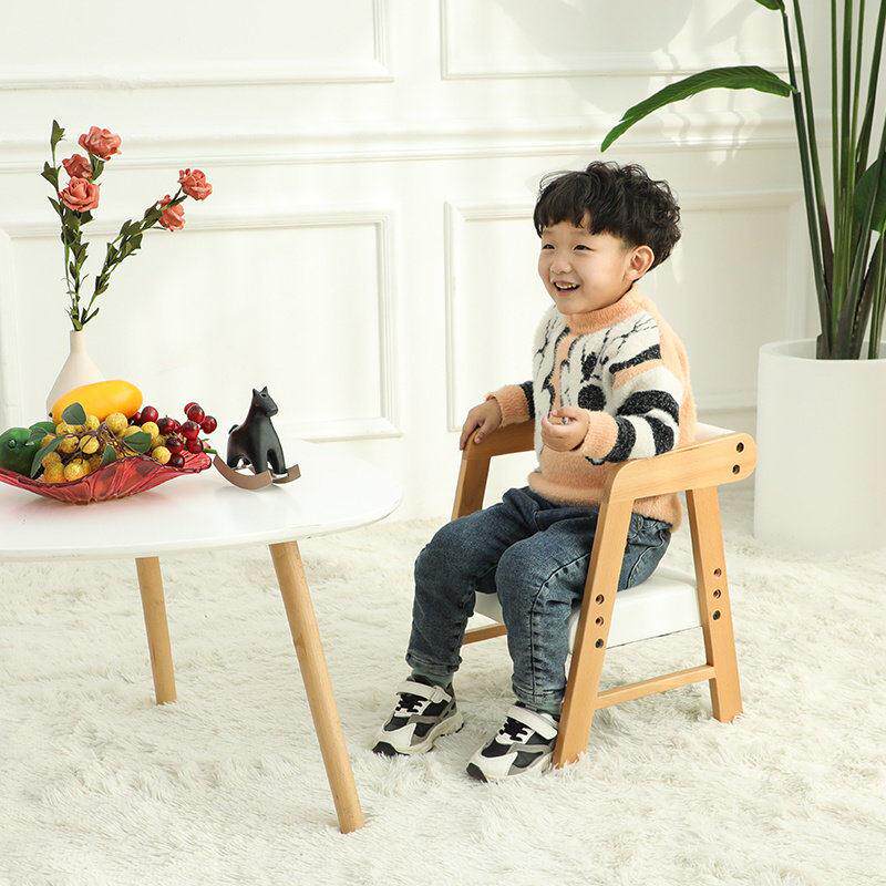 现货儿童榉木实木椅子可升降靠背椅家用简约凳子幼儿园椅