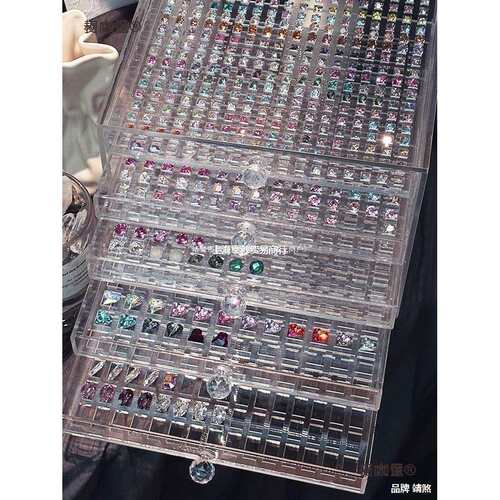 华子别墅新款亚克力收纳现货华子美甲钻小饰品抽屉整理收纳麦太保