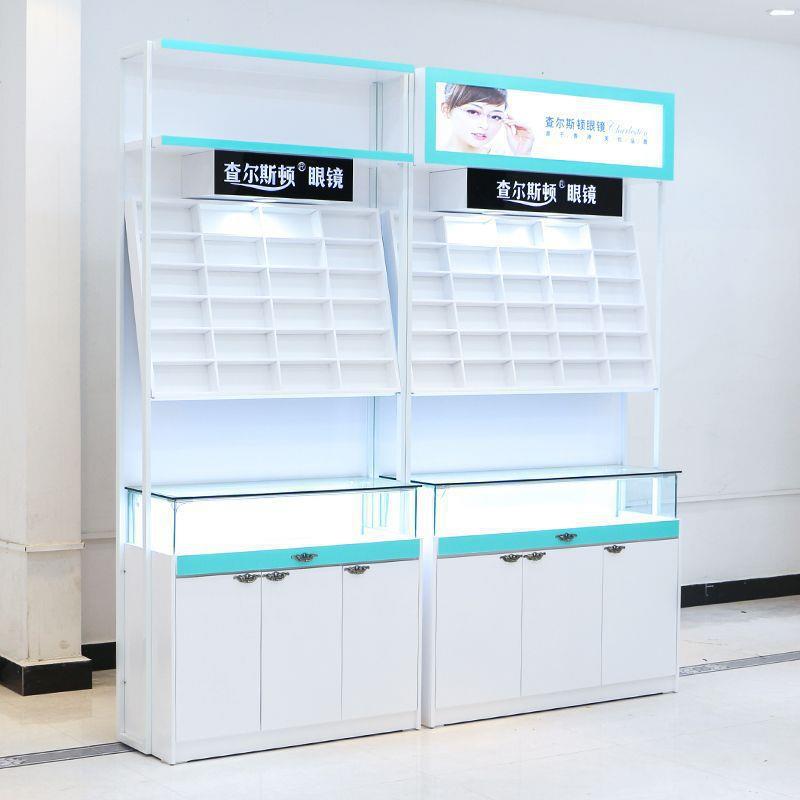 眼镜展示柜眼镜店柜台快时尚眼镜展柜铁架玻璃中岛陈列货架眼镜柜