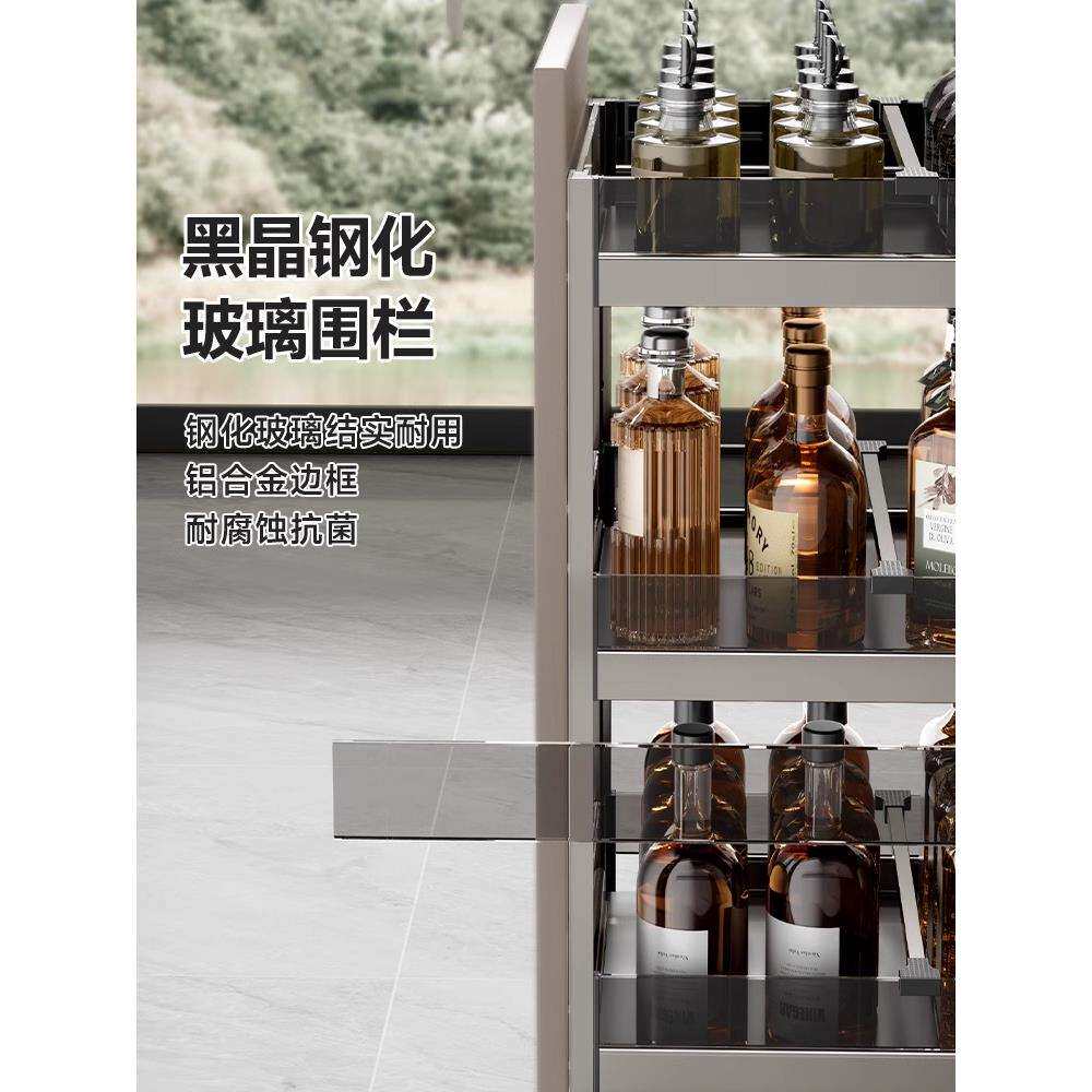 调味调料拉篮厨房橱柜窄柜抽屉式极窄小尺寸柜内抽拉式置物架收纳