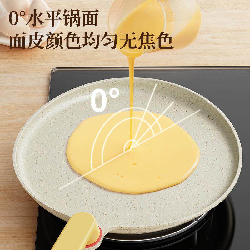 跨境爆款麦饭石班戟锅不粘锅煎蛋锅平底锅披萨鸡蛋卷千层饼烙饼锅