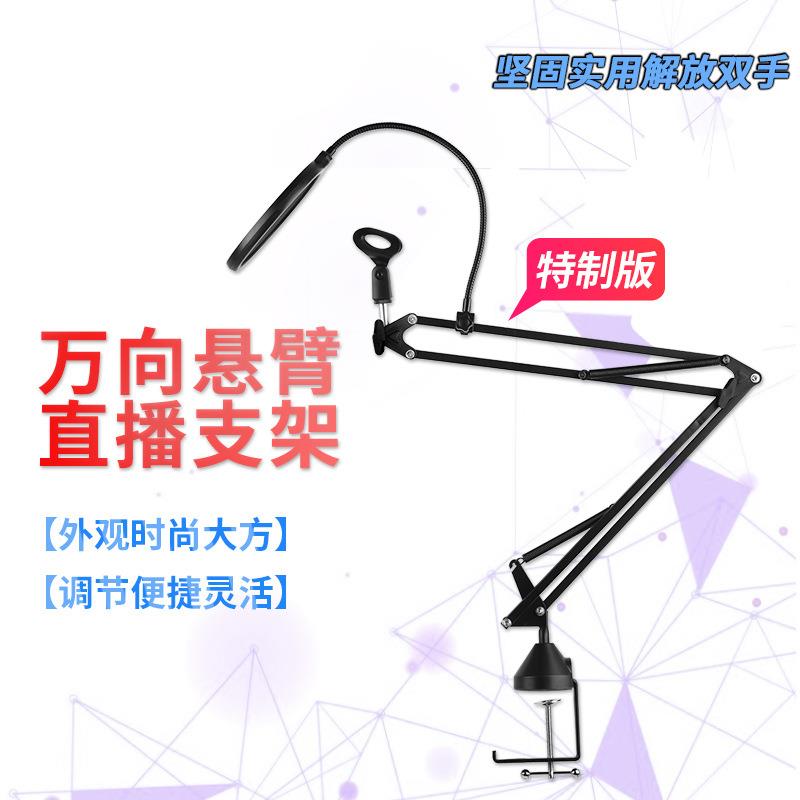 麦克风万向悬臂直播支架手机平板懒人39支架加强桌面固定稳定防抖