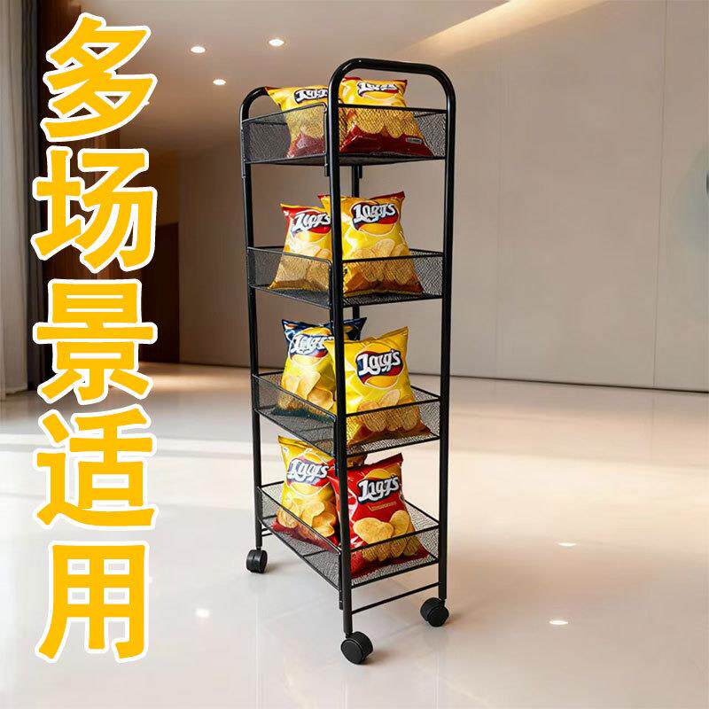可移动书架展示架置物架铁艺小推车收纳架宿舍超市精品店摆摊家用