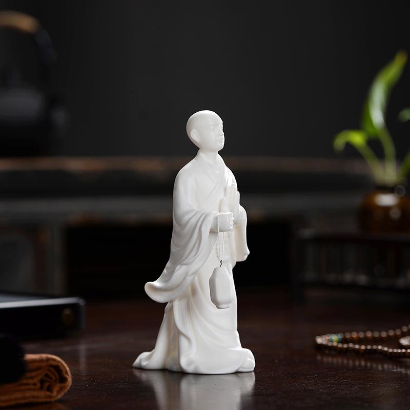 中式禅意紫砂人物小和尚摆件家居客厅茶室桌面茶宠装饰品创意精品