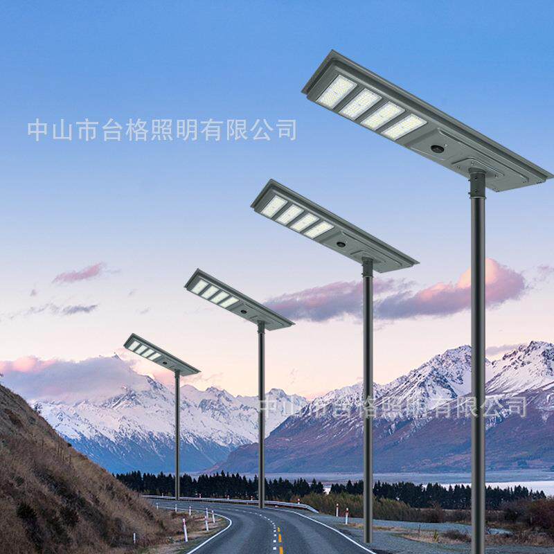 跨境一体化太阳能路灯户外防水感应灯太阳能庭院灯市政工程路灯头
