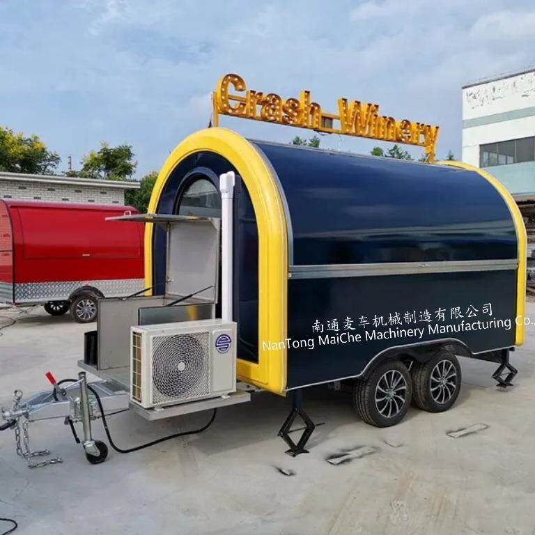 工厂直供黑黄相色玻璃钢移动餐车 肉夹馍鸡蛋灌饼车卤肉卷饼凉皮