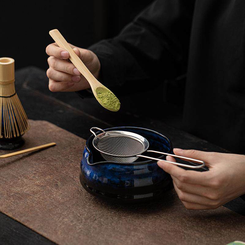 古窑抹茶八件套陶瓷窑变螺纹打茶碗百本立茶筅立宋代点茶搅拌工具