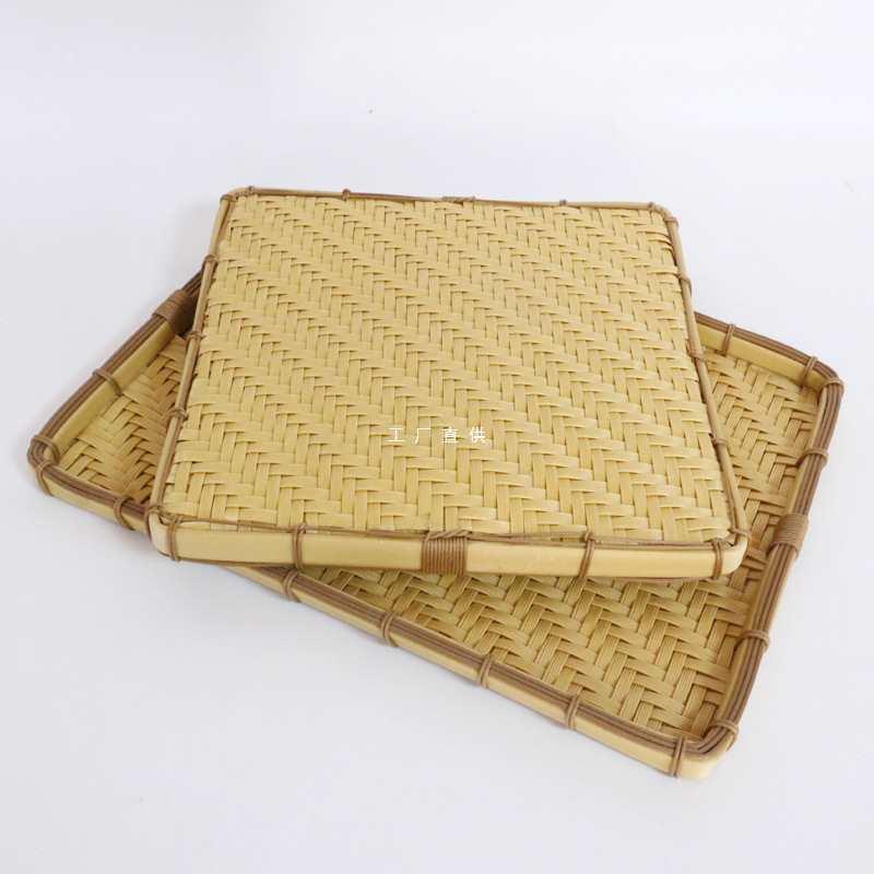 手动编制仿竹笸箩筐馒头筐竹编收纳筐制品篮子家用水果托盘防