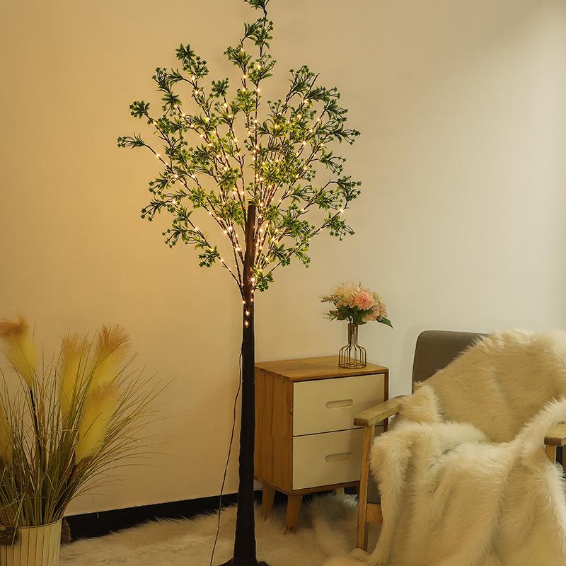 水草花树灯铜线庭院家居装饰圣诞派对场景发光树氛围铜线发光树