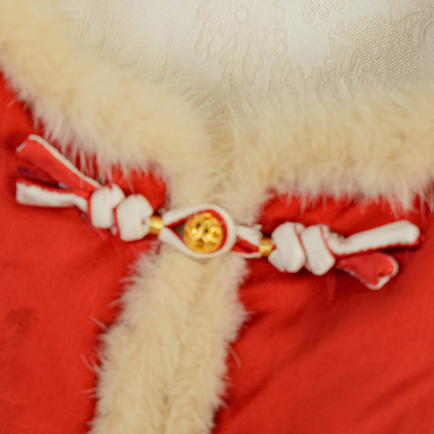 新中式国风短款鹅绒服拼真水貂高级感红色羽绒服保暖外套2025新款