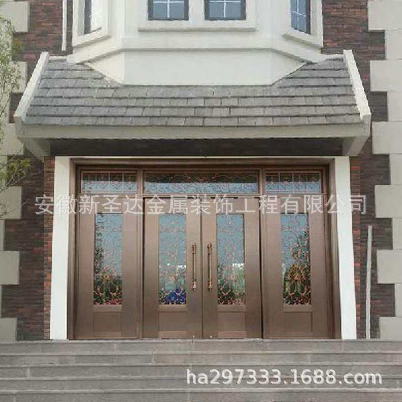 不锈钢仿铜门 厨房别墅不锈钢别墅门 银行大酒店不锈钢地弹门