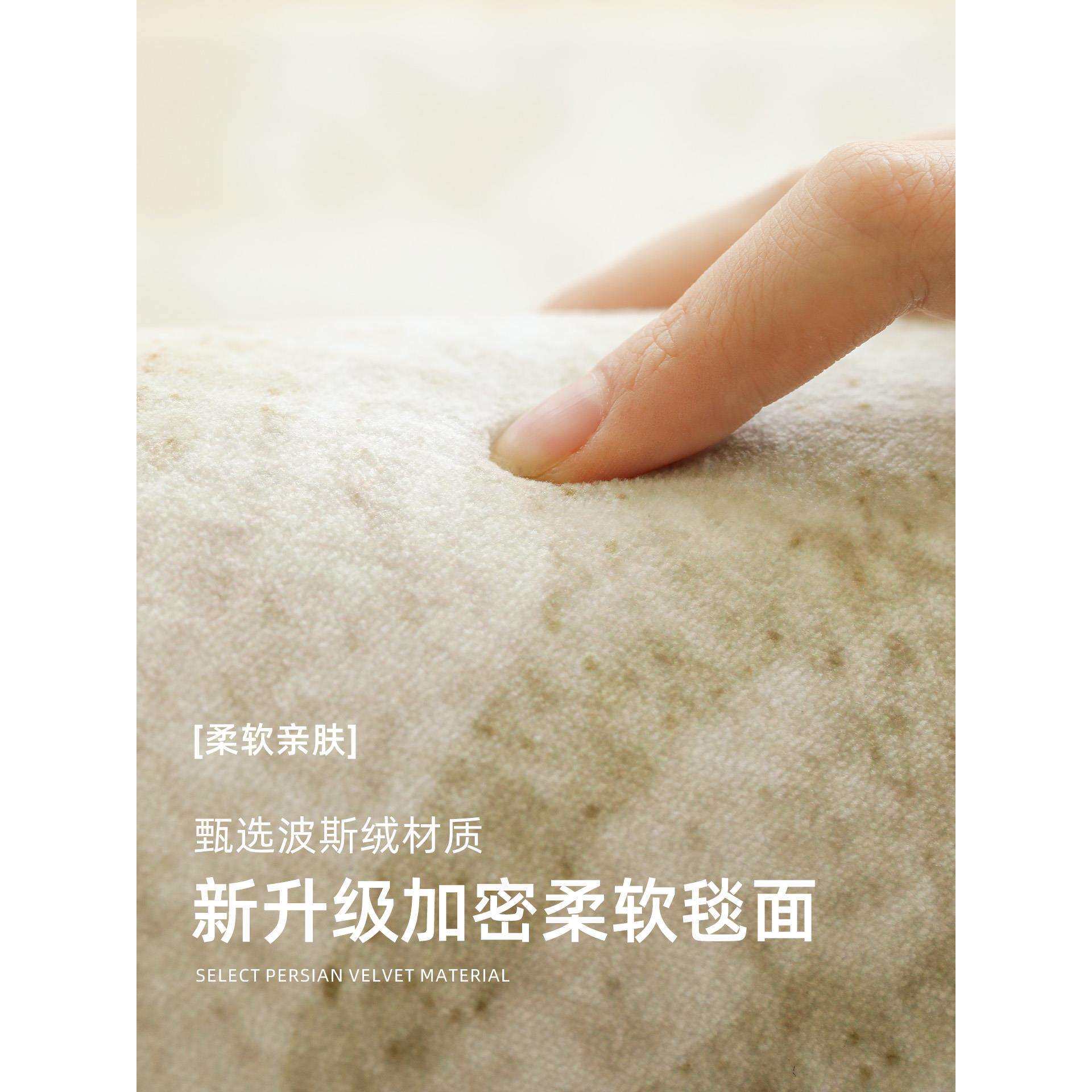 地毯卧室床边2025新款法式奶油风家用防水防污防潮地垫耐脏免打理