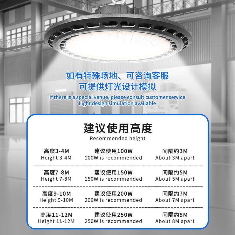 跨境UFO工矿灯 100W150W200W厂房仓库照明 LED高亮防水车间飞碟灯