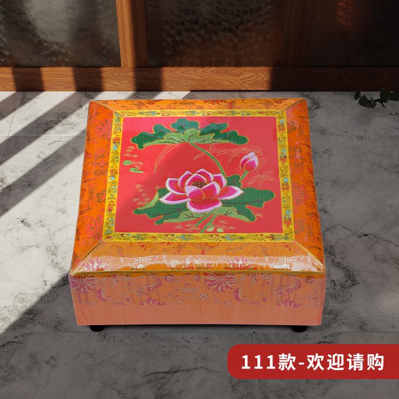 拜垫拜佛垫家用磕头跪垫软硬适中加厚木板莲花九品莲刺绣方形蒲团