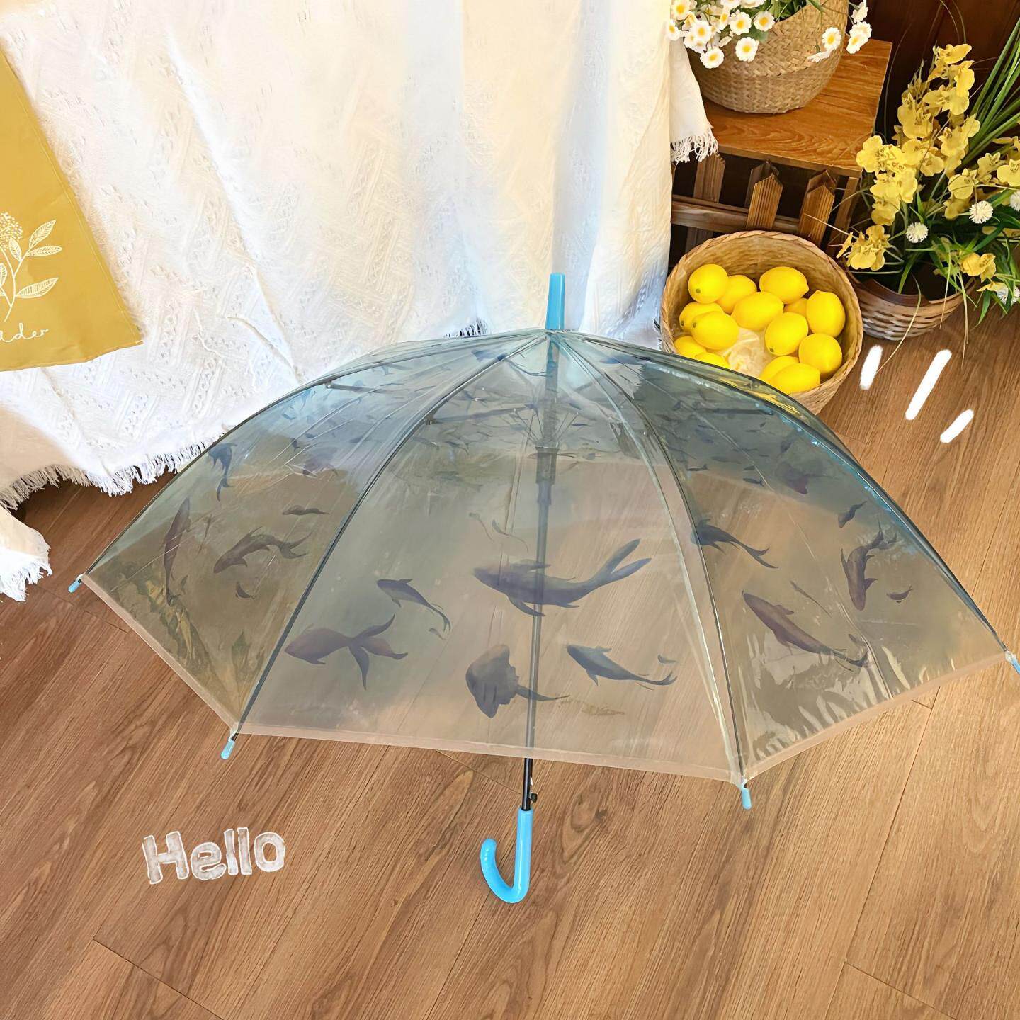 透明雨伞坚固抗风轻量高颜值小巧折叠水母伞女 - 实物图