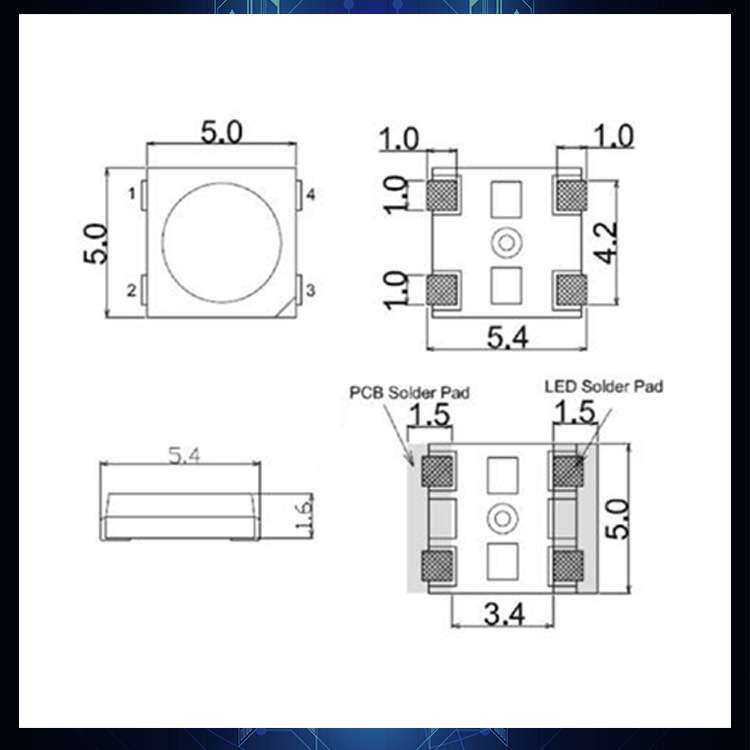 5050内置IC幻彩灯珠 WS2812B七彩幻彩 5V 12V幻彩 铜支架