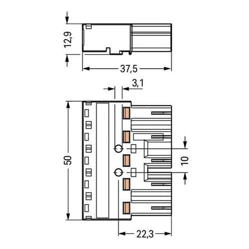 wago770-105快接插连接器免螺丝操作适用照明灯具接线端子 分线器