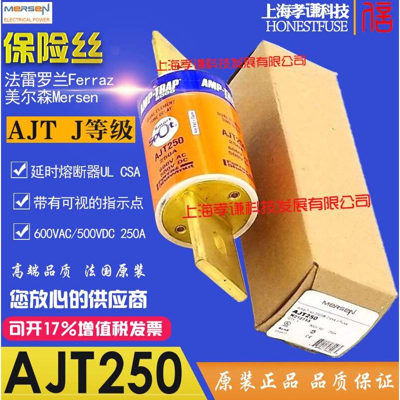 美尔森Ferraz/Mersen保险丝AJT300 Spot熔断器600V 300A Amp-Trap