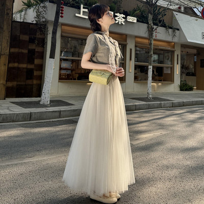 2025夏季新款纱裙白色网