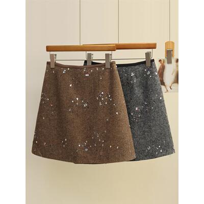 重工亮片半身裙女2025秋