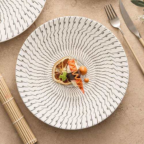 白柔甲陶瓷餐具盘子家用菜盘创意浮雕酒店餐具意境菜摆盘大号圆盘