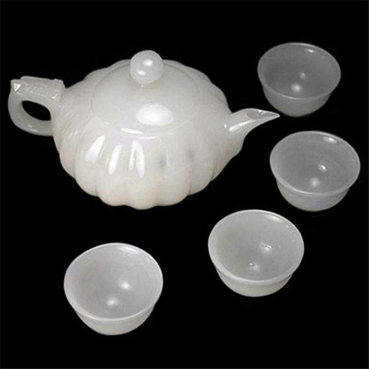 阿富汗白玉茶壶摆件 开业送礼酒柜茶具套装摆饰