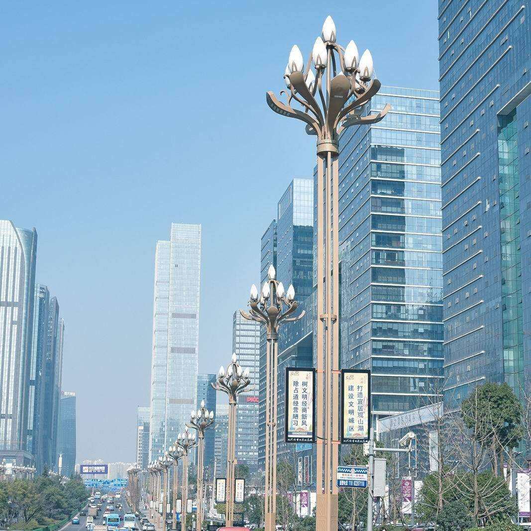耀轩照明国旗太阳能路灯 造型国旗led路灯户外国旗中国结太阳能灯