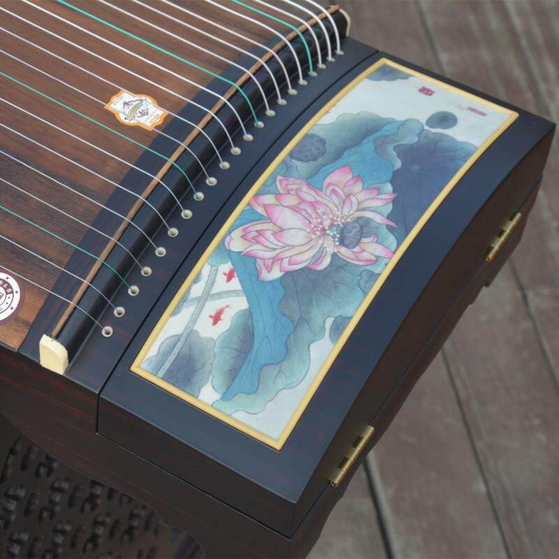焦韵古筝厂家新款古筝黑檀绢画款专业演奏古筝 多图混批 修改
