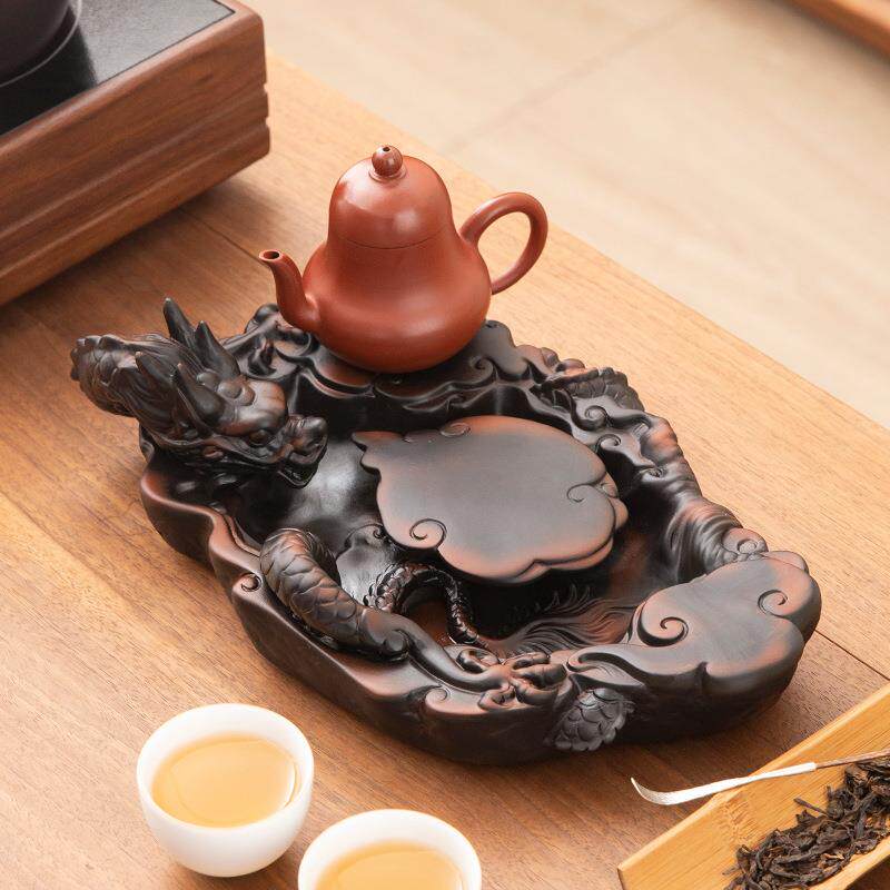 2025新款紫陶干泡台茶盘家用高档轻奢陶瓷茶具养壶垫壶承茶台托盘