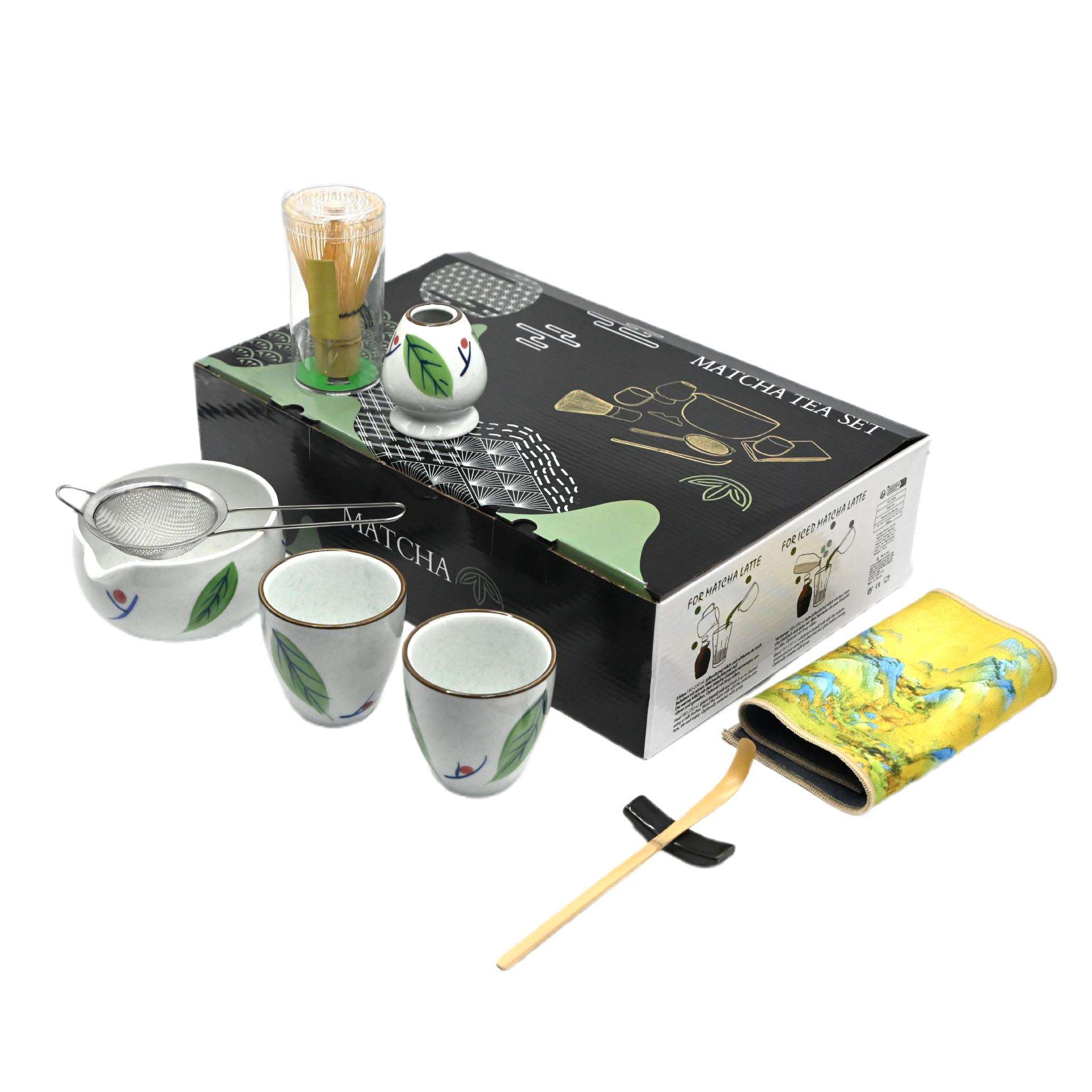 日式抹茶陶瓷套装竹茶筅抹茶刷茶勺点茶筅茶道日式调茶工具套装