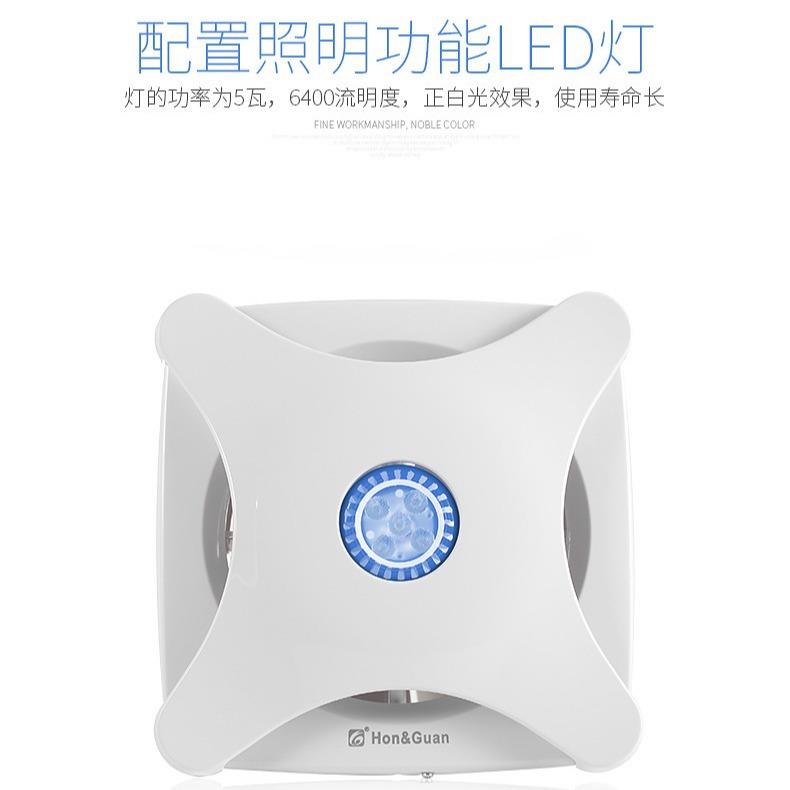鸿冠换气扇带照明灯排气扇窗户式酒店卫生间排风扇静音设计