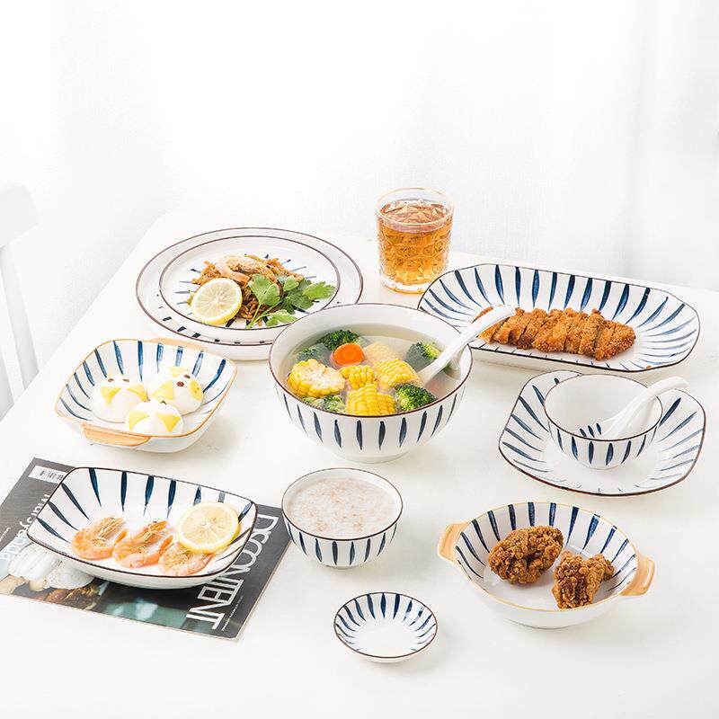 家用碗碟套装米饭碗日式大面碗汤碗菜盘组合学生宿舍碗盘餐具套装